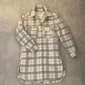 Abercrombie Long Plaid Wool Jacket